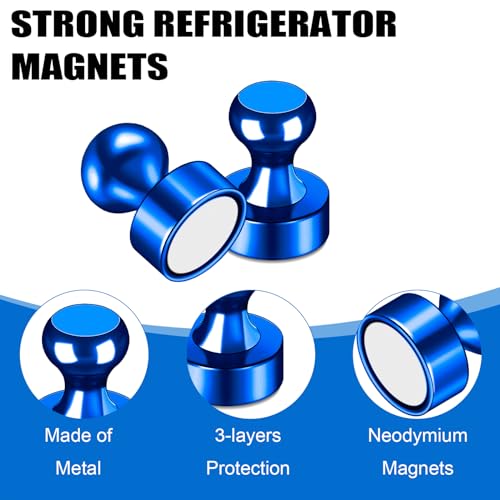 image for LOVIMAG 20 Pack Blue Refrigerator Magnets, Strong Neodymium Magnets fo