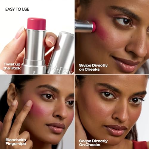 Image of Dream Beauty Nebula Cream Blush - Helix Berry | Berry Pink 3-in-1 Tint for Cheeks, Lips & Eyes | Hand Blendable | Dewy Finish | Lightweight, Buildable Color | 7.5 gm