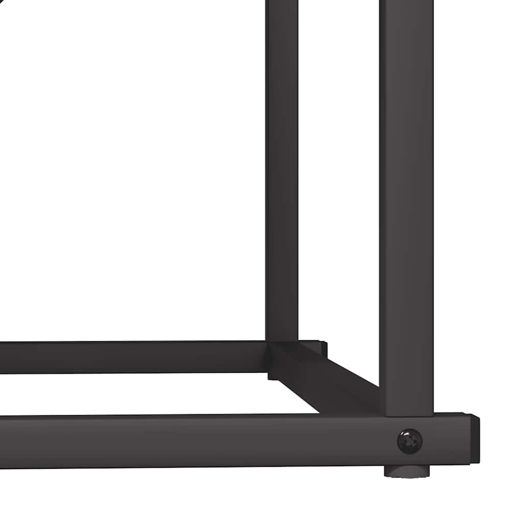 Homgoday Leñero Negro 70x43x34,5 cm Acero Laminado en frío Estante metálica para leña,Soporte de Almacenamiento para Interiores y Exterior