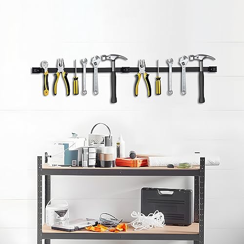SDLDEER 12" Magnetic Tool Holder, 4 Packs Magnetic Storage Strips Magnet Bar PVC Coated for Garage Tool Organizer Mounted Hanging Strip,Heavy Duty of Holder Easy to Install by SDLDEER - Image 6