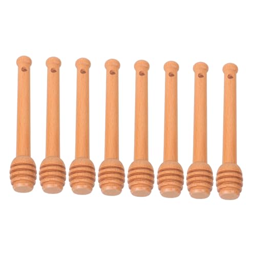 Beaupretty 8個木製蜂蜜撹拌棒 天然木製ミニハニーディッパー 蜂蜜ディスペンサー スティック ジャム瓶用 持ち運びやすい キッチン