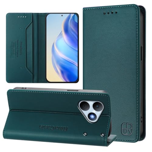 �P�[�X�J�o�[ �Ή��@�� for Realme Note 80 4G �}�O�l�b�g�J���t���b�v�X�^���h�J�[�h�X���b�g�E�H���b�g DeepGreen
