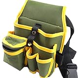 Weiy Canvas Tool Belt Pouch Bag Waist Work Pouch with Adjustable Belt for Electricians Technicians,G