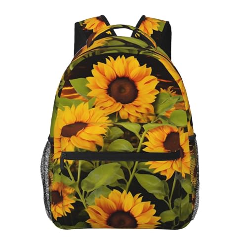 Sac à dos de travail léger motif tournesol sac de voyage ordinateur