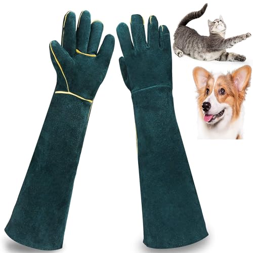 Graxury 60 cm Bissfeste Handschuhe für den Umgang mit Tieren - Anti-Biss Arbeitshandschuhe zum Pflegen, Schweißen, Umgang mit Hund/Eidechse/Katze/Vogel/Schlange/Schildkröten (Grün)