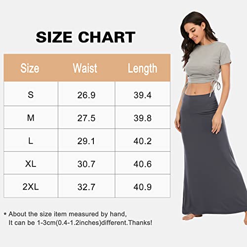 American Trends Womens Maxi Skirts Long Skirt For Women High Waist Maxi Dresses Black X-Large #TOP5