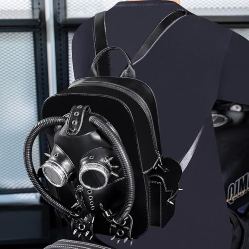 Ymxygz Punk Style Backpack Leather Rivet Bookbag Shoulder Bag for Women Men Festivals Hippy Party Accessories steampunk buy now online Ymxygz Punk Style Backpack Leather Rivet Bookbag Shoulder Bag for Women Men Festivals Hippy Party Accessories steampunk buy now online