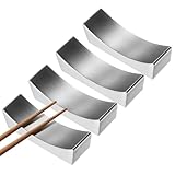 QUARKZMAN 4 Stück 304 Edelstahl Stäbchenablage Gebogene Form Stäbchenständer Messerablage Für Arbeitsplatte Zum Halten Von Stäbchen Löffel Gabeln Messer Tischdekoration Silber