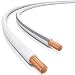 Produktbild deleyCON 50m Kupfer Lautsprecherkabel 2X 4,0mm² Boxenkabel Vollkupferkabel Kupferkabel Isoliert 99,9% Reinheit Polaritätskennzeichnung 2x132x0,20mm Litze - Weiß