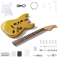 Featuring solid mahogany body that has been pre-sprayed, this guitar saves you the work of painting while offering lasting durability.Ideal for guitar beginners who aren't experienced with spray painting. Bolt-on Neck ST style electric guitar DIY Kit...
