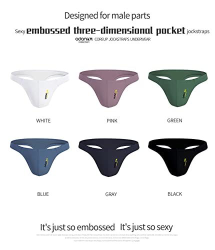 Faringoto Cuecas masculinas Jockstrap Pouch Srting Man calcinha de algodão tanga, Preto, M