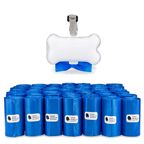 Gorilla Supply Dog Waste Bags with Patented Dispenser and Leash Tie, Blue, Unscented, EPI Additive (meets ASTM D6954-04 Tier 1), 1000 Count