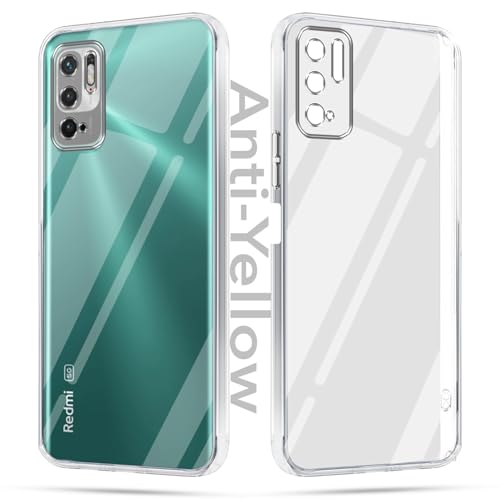 Image of Jkobi Lifetime Anti-Yellow Clear Back Cover Case for Xiaomi Mi Redmi Note 10T 5G | Note 10 5G (Sleek Hard Crystal | Shockproof and Camera Protection)