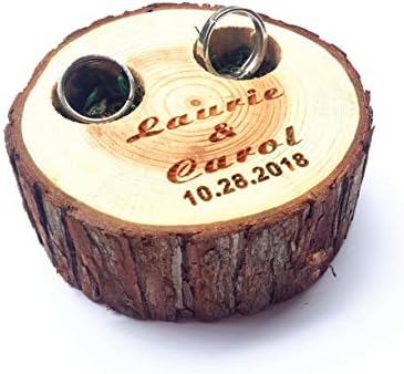 rainluckyrain Wedding Ring Box Set, Mr & Mrs Wedding Ring Box, Black and White Groom and Bride Ring Box