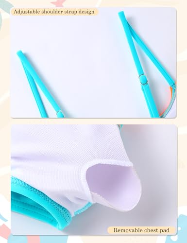 Image of Girls Swimsuits Bikini Set 2 Pieces Color Block Bikini with Adjustable Shoulder Strap Girls Bathing Suit 7-16Y