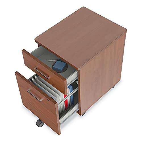 Linea Italia Trento Line Mobile Pedestal File, Left Or Right, 2-Drawers: Box/File, Legal/Letter, Cherry, 16.5" X 19.75" X 23.63" #TOP3