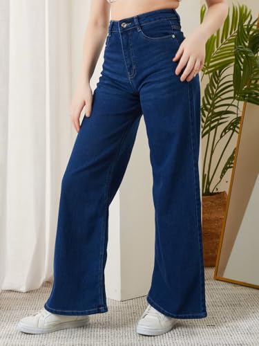 Image of ADDYVERO Women High-Rise Wide Leg Denim Jeans