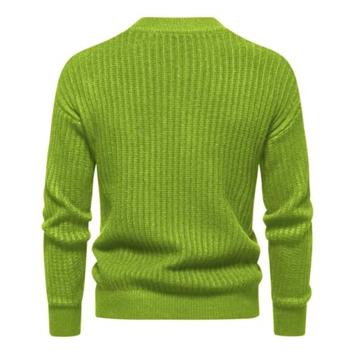 Men's Comfortable and Warm Versatile Knitted Casual Pullover Thickened and Warm Sweater Grass EN8 XL2