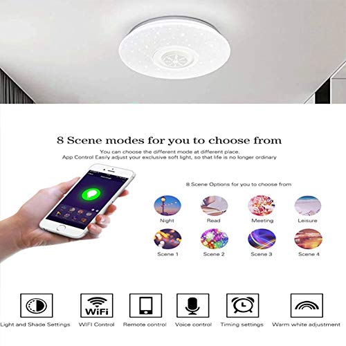 Plafonnier musique LED 36W dimmable avec appli et télécommande - 3