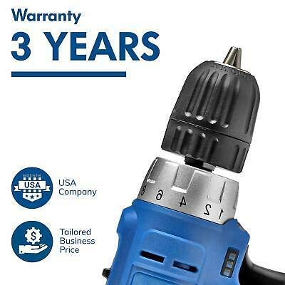 Cordless Power Drill, 3/8", 12V Lithium, Includes Driver Set and Project Kit