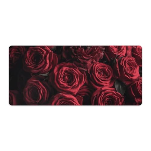 Tapis de bureau roses rouges pour l'écriture et le jeu à la maison