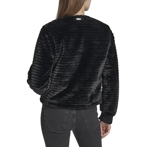 Andrew Marc Women's Zip Front Collarless Faux Fur Jacket4