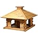 Produktbild dobar® 45300e Vogelfutterhaus Blockhaus Quadratisch - Vogelhaus aus Massivholz - XL Vogelfutterstation mit Futtersilo - Vogelvilla mit Holzdach - 50 x 50 x 38 cm - Braun