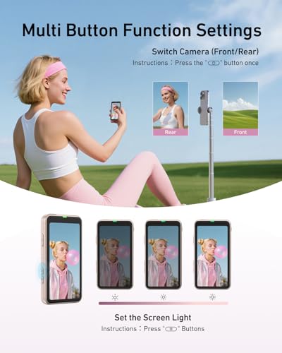 Image of TELESIN Zoom Vlog Selfie Monitor Screen for iPhone 17-11 Series & Android | Magnetic Back Camera Monitor for Phone,Wireless iPhone Mirror Screen for Photo /TikTok Live Stream /Vlogging,3-Level Brightness