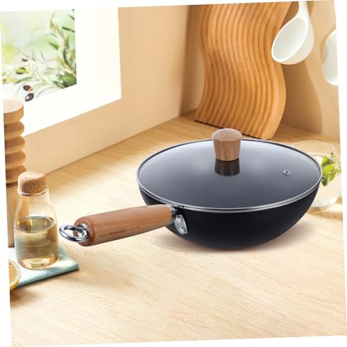 Wok de hierro con tapa BESTOYARD para cocina versátil miniatura 6