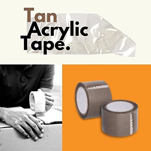 Psbm Packing Tape, 3 Inch X 110 Yards, 12 Pack, Brown Tan, 2 Mil, Packaging Tape For Dispenser Refill, Moving, Storage, Shipping #TOP2