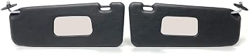 Sun Visor Set with Mirror Compatible with BMW E30 19821991, E21 19751983, E10 2002 Series 19701976 Sedan & Coupe Unperforated Leather LHD L&R Pair for Restoration 19681992 E-30 Black