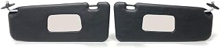 Sun Visor Set with Mirror Compatible with BMW E30 (1982–1991), E21 (1975–1983), E10 2002 Series (1970–1976) Sedan & Coupé – Unperforated Leather LHD L&R Pair for Restoration (1968–1992) (E-30 Black)