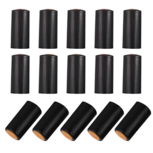 Gadpiparty Wine Bottle Shrink Caps Heat Shrink Capsules 50Pcs Black Wine Wrap for Cellars Home Bar and Bottling 2.36X1.18X1.18In