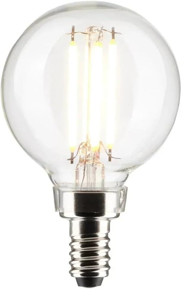 Satco 4-Watt LED E12 Light Bulbs, 3000K, 15000 Hour Rating, Dimmable