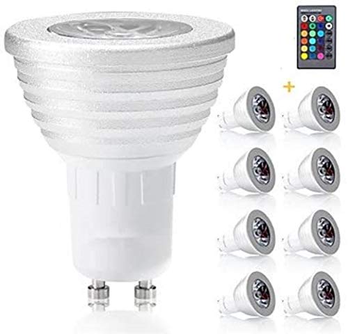 Spotlight GU10 RGB télécommande 24 touches pour changer de couleur et ajuster l'intensité