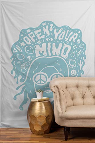 Image of Society6 Doodle by Meg Open Your Mind in Mint Tapestry, 50 in x 60 in, Multi