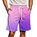 Fashionable and Comfortable Men's Gradient Beach Pants Light Violet