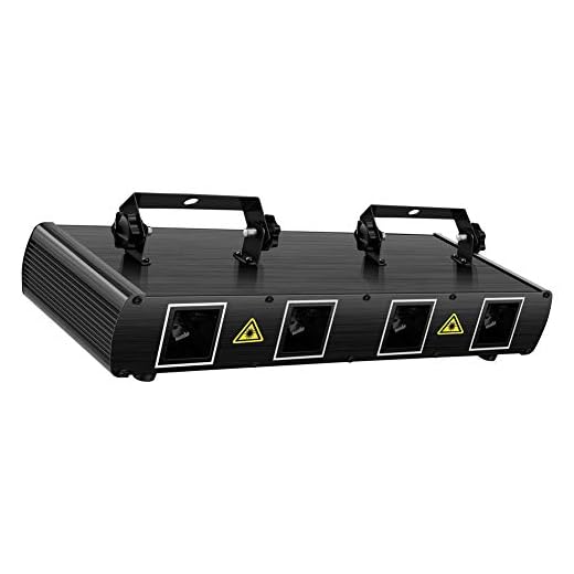 U`King Mini Dj Lights Party Lights 4 Beam Effect Sound Activated Strobe Light RGBY LED Music Lights By DMX Control for Disco Dancing Birthday Bar Pub Stage Lighting