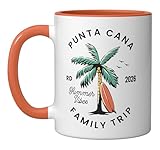 Punta Cana 2026 Dominican Republic Family Vacation Matching Ceramic Mug, Orange/White