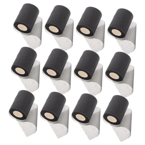 BCOATH 12pcs Sports Foam Bandage Grips Overgrip for Tennis Racket Grip Tape Athletic Tape Anti Slip Grip Tape Tennis Overgrip Grip Tape Racket Accessories Tennis Grip Tape Sponge Black