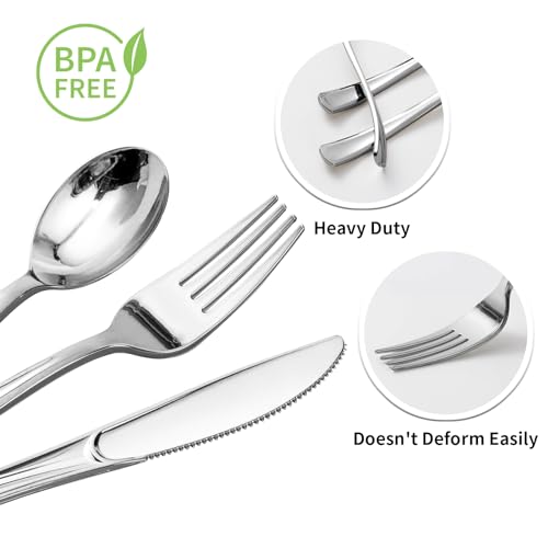Goodluck 150PCS Silver Plastic Cutlery by Goodluck - Image 3