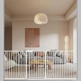 エルフ ベビー(Fairy Baby) ベビーゲート 取付幅206-218cm 高さ78cm 階段上 突っ張り式 オートクローズ機能 扉開閉式 赤ちゃん ゲート バリアフリー 柵 拡張付き ホワイト