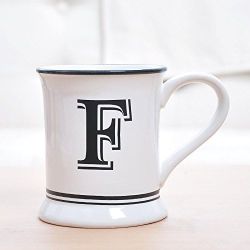 Creative Letters Cup Ceramic Mug Lovers Cup Milk Cup Coffee Cup Simple Breakfast Cup, The Letter F