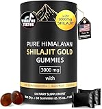 3000mg Himalayan Shilajit Gummies Gold for Men & Women - Organic & Natural with 85+ Essential Minerals & Fulvic Acid (1 Bottle)