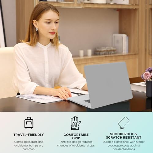 Image of MOCA Pro 16 Inch Laptop Case 2019 2020 A2141 Slim Protective Plastic Hard Shell Cover with Touch Bar and Touch ID Support (Grey, Pro 16 inch 2019-2020)