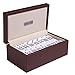 Silverman & Co. Double 9 Large White Domino Set - Brown Case