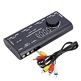 recoton s-video switch FÁCIL DE INSTALAR: La caja de interruptores AV es fácil de instalar y operar. Cómodo control de interruptor: simplemente coloque el punto de interruptor en la entrada AV relativa 1, 2, 3, 4. Realice el uso de algunos equipos de video estándar en diferentes áreas de fuente de video / TV estándar.