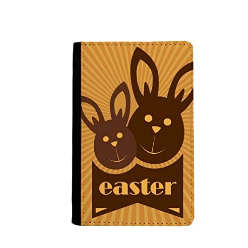 Portefeuille de voyage de Pâques élégant avec motif lapin marron durable