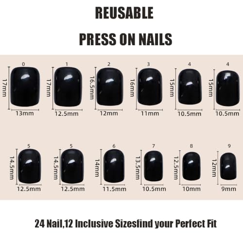 Image of 24Pcs Colorful Press on Nails Stripe Fake Nails Short Square Nail Press ons