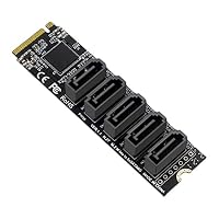 chenyang 5 Ports M.2 auf SATA Adapter, M Key NVME 1 auf 5 SATA 3.0 Port Erweiterungskarte mit JMB585 Chip/LED Anzeige – Ansicht 7